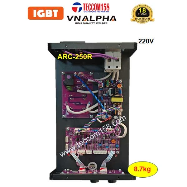 VNALPHA ARC-250R CHUYÊN QUE 4LY 100% 5LY 60% TÍCH HỢP CHẾ ĐỘ LIFT TIG HÀN INNOX MỎNG  INPUT 220V CẤU HÌNH 6 BO 8 IGBT ĐẦU TIÊN TẠI VN