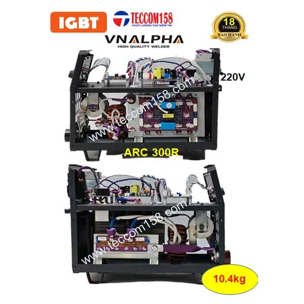 VNALPHA ARC-300R CHUYÊN QUE 4 LY 100% 5LY 80% TÍCH HỢP LIFT TIG HÀN INNOX MỎNG, INPUT 220V, CẤU HÌNH 6 BO 8 IGBT 2 KHÁNG 6 TỤ INPUT 220V
