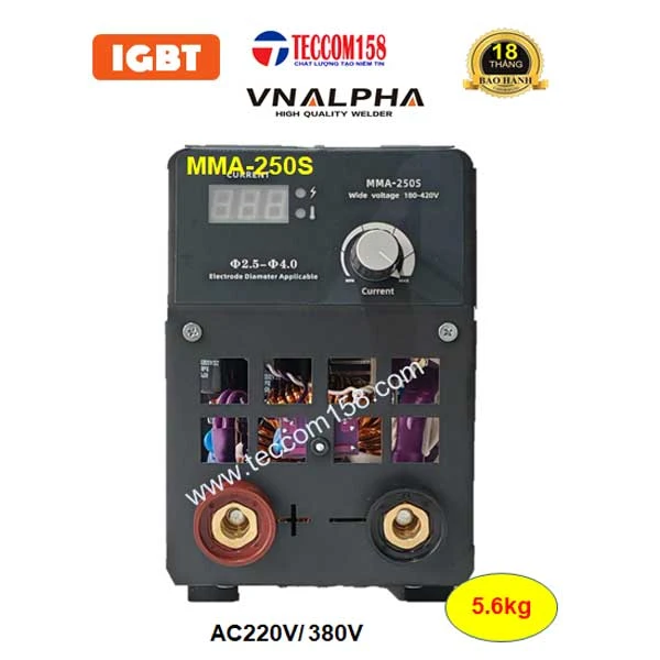 VNALPHA MMA-250S CHUYÊN QUE 3LY2 100% 4LY 80% DẢI ĐIỆN RỘNG 180-420v CẤU HÌNH 6 BO 4 IGBT ĐẦU TIÊN TẠI VN