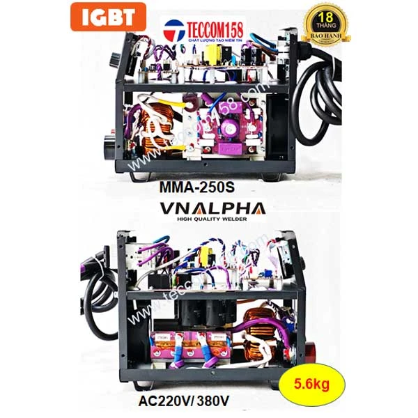 VNALPHA MMA-250S CHUYÊN QUE 3LY2 100% 4LY 80% DẢI ĐIỆN RỘNG 180-420v CẤU HÌNH 6 BO 4 IGBT ĐẦU TIÊN TẠI VN