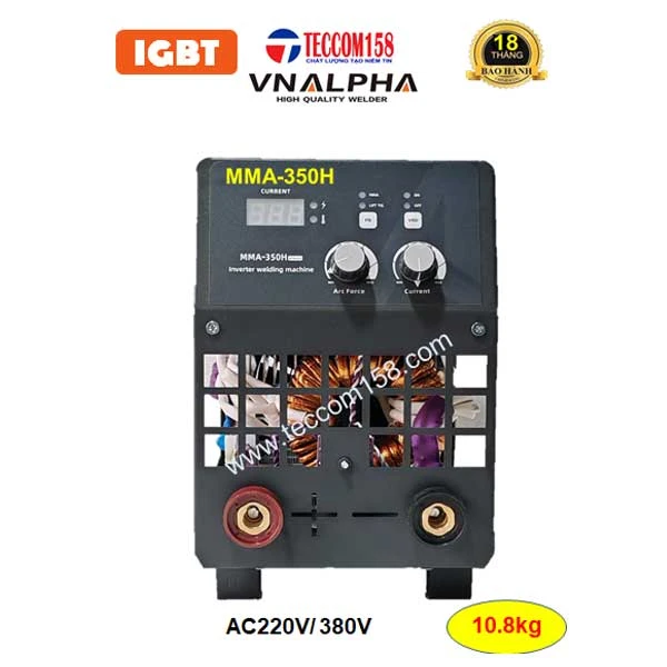 VNALPHA MMA-350H CHUYÊN QUE 4LY QUE CHỊU LỰC E7018 100% 5LY 80% TÍCH HỢP LIFT TIG HÀN INNOX MỎNG, DẢI ĐIỆN RỘNG 180V-420V, CẤU HÌNH 6 BO 8 IGBT HIỆN ĐẠI