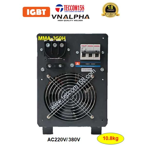 VNALPHA MMA-350H CHUYÊN QUE 4LY QUE CHỊU LỰC E7018 100% 5LY 80% TÍCH HỢP LIFT TIG HÀN INNOX MỎNG, DẢI ĐIỆN RỘNG 180V-420V, CẤU HÌNH 6 BO 8 IGBT HIỆN ĐẠI