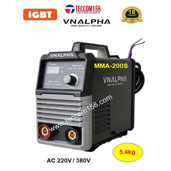 VNALPHA MMA-200S CHUYÊN QUE 3LY2 100% 4LY 60%, CẤU HÌNH 6 BO 4 IGBT,  DẢI ĐIỆN RỘNG 180v-420v ĐẦU TIÊN TẠI VN