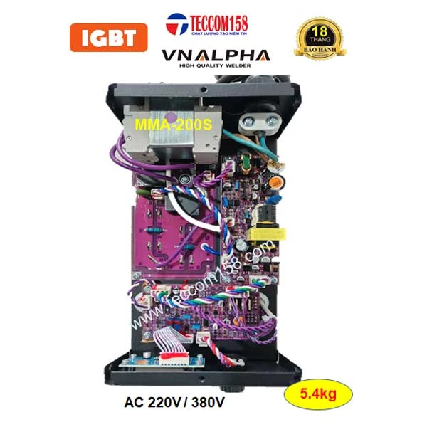 VNALPHA MMA-200S CHUYÊN QUE 3LY2 100% 4LY 60%, CẤU HÌNH 6 BO 4 IGBT,  DẢI ĐIỆN RỘNG 180v-420v ĐẦU TIÊN TẠI VN