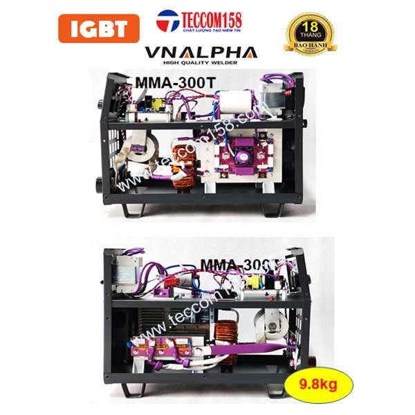 VNALPHA MMA-300T CHUYÊN QUE 4LY, QUE CHỊU LỰC E7018 100% 5LY 80% CẤU HÌNH 6 BO 8 IGBT, INPUT 380V