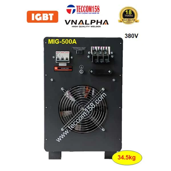 VNALPHA MIG -500A TỰ ĐỘNG ĐẦU RỜI CUỘN 15KG DÂY 1.0-1.6MM + QUE 5LY 100% INPUT 380V CẤU HÌNH 9 BO 2 MODUL KHỐI 2 KHÁNG 3 TỤ KHỐI ĐẦU TIÊN TẠI VN