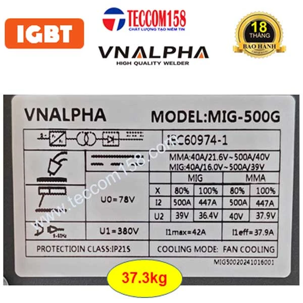 VNALPHA MIG-500G BÁN TỰ ĐỘNG, ĐẦU RỜI CUỘN 15KG MÁY CẤU HÌNH 9 BO 2 MODUL KHỐI IGBT 2 KHÁNG, CẤU HÌNH ĐẦU TIÊN Ở VN