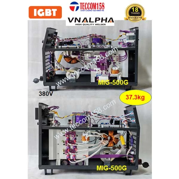 VNALPHA MIG-500G BÁN TỰ ĐỘNG, ĐẦU RỜI CUỘN 15KG MÁY CẤU HÌNH 9 BO 2 MODUL KHỐI IGBT 2 KHÁNG, CẤU HÌNH ĐẦU TIÊN Ở VN