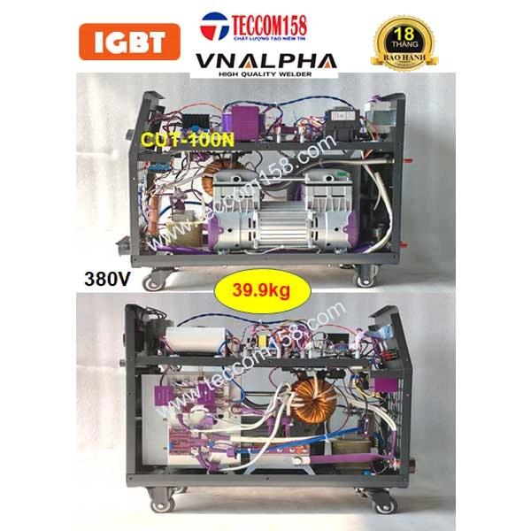 VNALPHA CUT-100N  CẤU HÌNH 11 BO 4IGBT TÍCH HỢP MÁY NÉN KHÍ 1.38KW  MMA 250A + CUT PLASMA 30MM, INPUT 380V